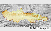 Physical 3D Map of Nowy Targ, desaturated