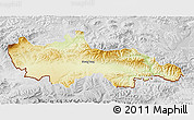 Physical 3D Map of Nowy Targ, lighten, desaturated