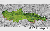 Satellite 3D Map of Nowy Targ, lighten, desaturated