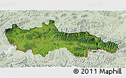 Satellite 3D Map of Nowy Targ, lighten
