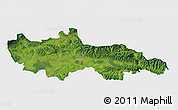 Satellite 3D Map of Nowy Targ, single color outside