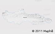 Silver Style 3D Map of Nowy Targ, single color outside