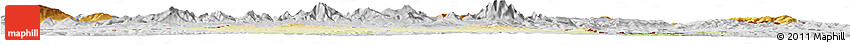 Physical Horizon Map of Nowy Targ, lighten, desaturated