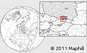 Blank Location Map of Nowy Targ, highlighted country, highlighted parent region