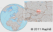 Gray Location Map of Nowy Targ, highlighted parent region
