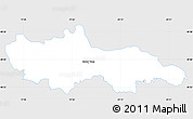 Silver Style Simple Map of Nowy Targ, single color outside