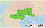Political 3D Map of Olkusz, lighten