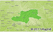 Political 3D Map of Olkusz, physical outside