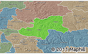 Political 3D Map of Olkusz, semi-desaturated