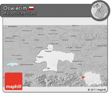 Gray 3D Map of Oswiecim