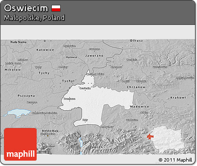 Gray 3D Map of Oswiecim