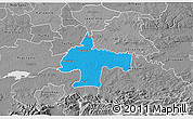 Political 3D Map of Oswiecim, desaturated