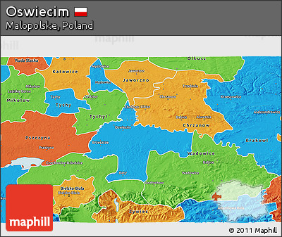 Political 3D Map of Oswiecim