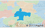 Political 3D Map of Oswiecim, lighten