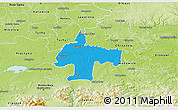 Political 3D Map of Oswiecim, physical outside