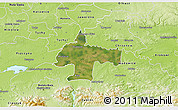 Satellite 3D Map of Oswiecim, physical outside