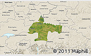 Satellite 3D Map of Oswiecim, shaded relief outside