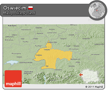 Savanna Style 3D Map of Oswiecim