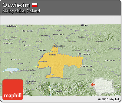 Savanna Style 3D Map of Oswiecim
