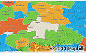 Shaded Relief 3D Map of Oswiecim, political outside