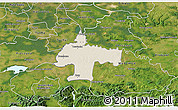 Shaded Relief 3D Map of Oswiecim, satellite outside
