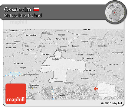 Silver Style 3D Map of Oswiecim