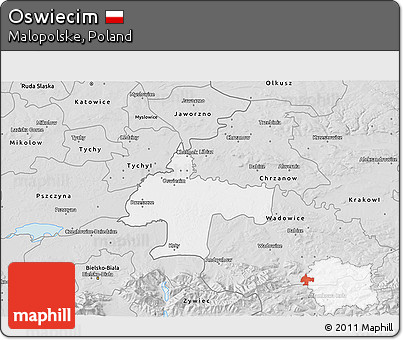 Silver Style 3D Map of Oswiecim