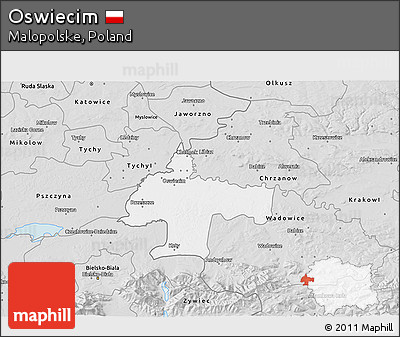 Silver Style 3D Map of Oswiecim