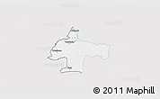 Silver Style 3D Map of Oswiecim, single color outside
