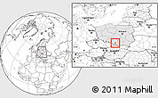 Blank Location Map of Oswiecim, highlighted country, within the entire country