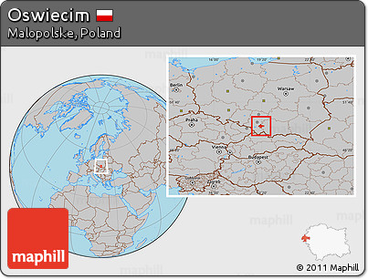 Gray Location Map of Oswiecim
