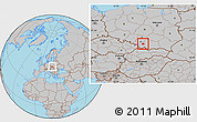 Gray Location Map of Oswiecim