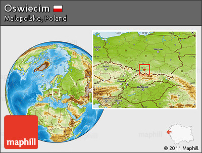 Physical Location Map of Oswiecim