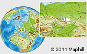Physical Location Map of Oswiecim, highlighted parent region