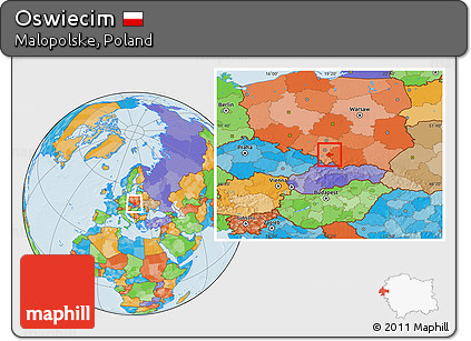 Political Location Map of Oswiecim