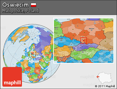 Political Location Map of Oswiecim