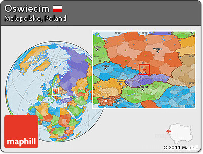 Political Location Map of Oswiecim