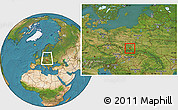 Satellite Location Map of Oswiecim, within the entire country