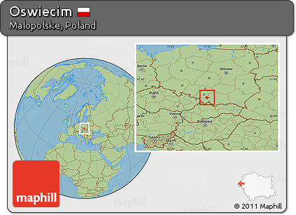 Savanna Style Location Map of Oswiecim
