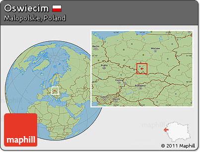 Savanna Style Location Map of Oswiecim