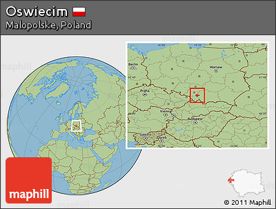 Savanna Style Location Map of Oswiecim