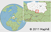 Savanna Style Location Map of Oswiecim, highlighted country