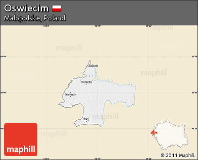 Classic Style Map of Oswiecim, single color outside