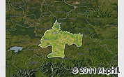 Satellite Map of Oswiecim, darken