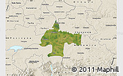 Satellite Map of Oswiecim, shaded relief outside
