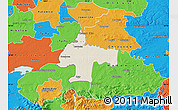 Shaded Relief Map of Oswiecim, political outside