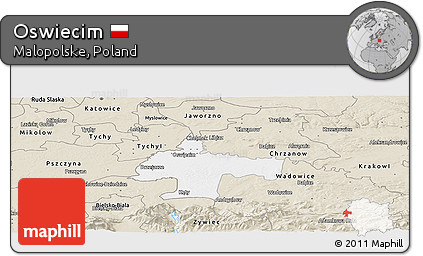 Classic Style Panoramic Map of Oswiecim