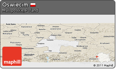 Classic Style Panoramic Map of Oswiecim