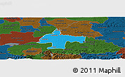 Political Panoramic Map of Oswiecim, darken