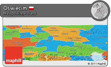Political Panoramic Map of Oswiecim